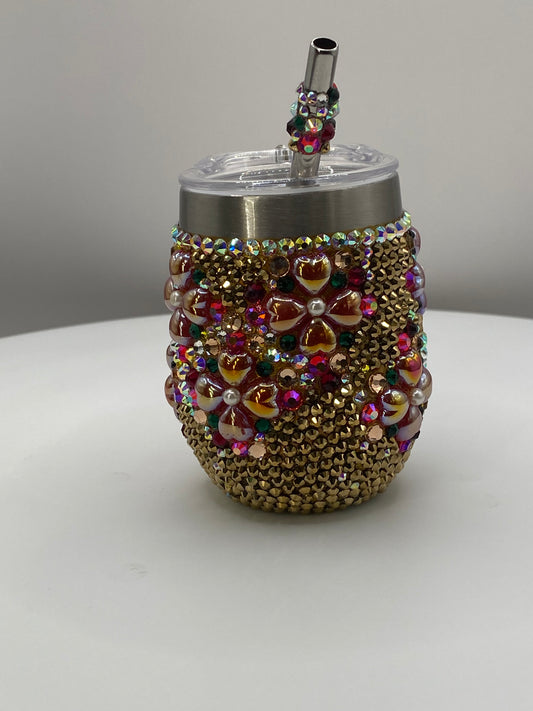 Stainless Steel 3oz Double-Wall Mini Tumbler with Keychain.