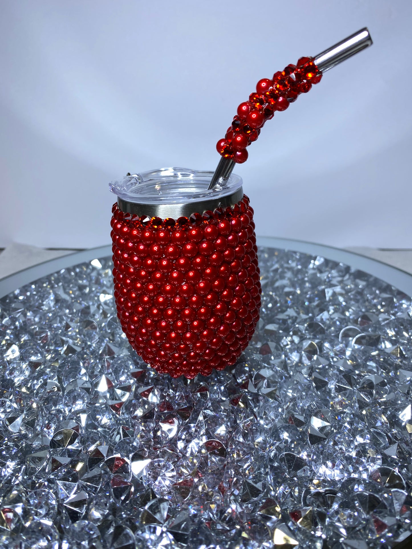 3oz RED MINI KEYCHAIN TUMBLER / STRAW