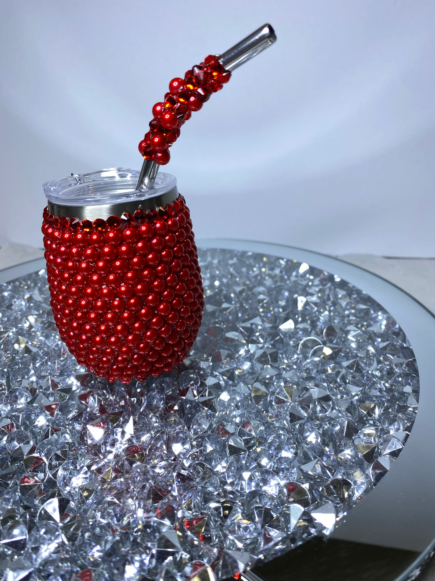 3oz RED MINI KEYCHAIN TUMBLER / STRAW