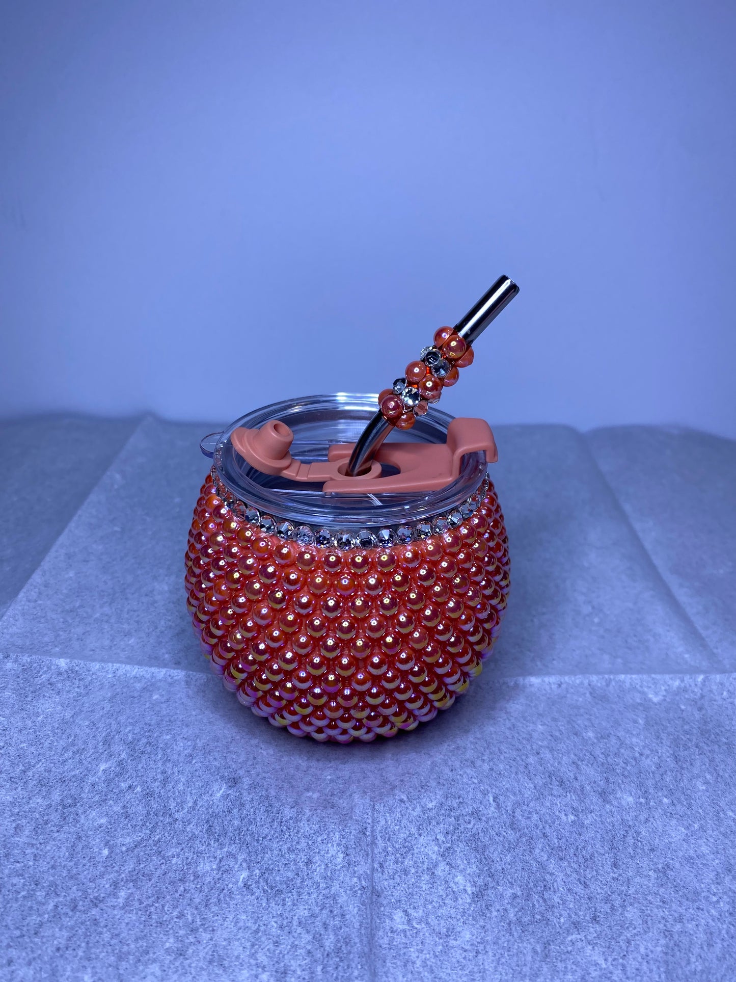 5oz SALMON BUBBLE BALL TUMBLER & STRAW